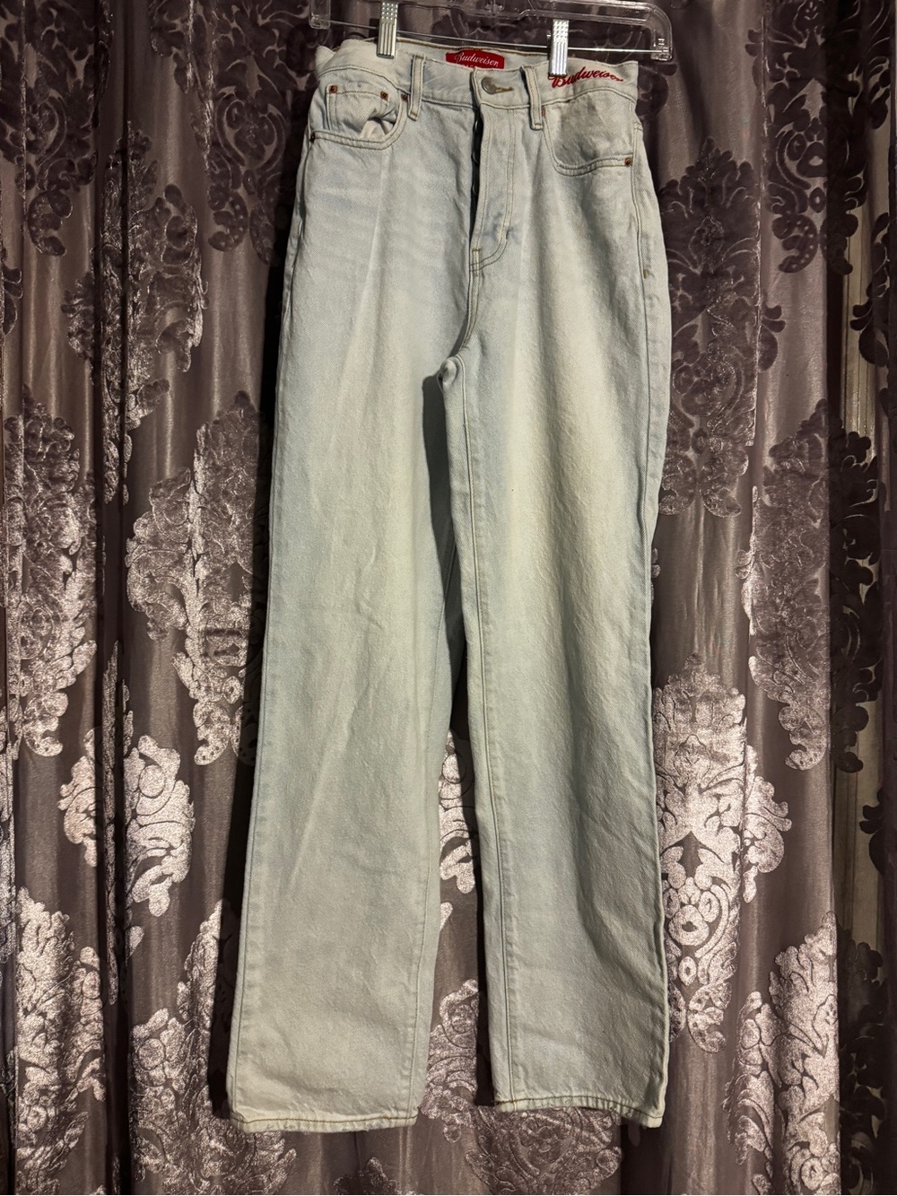 PacSun Budweiser Light Blue Straight Leg Jeans Size 25
